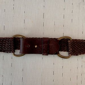 Beaded leather snd brass JCrew belt